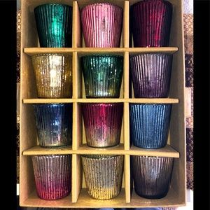 NIB Pottery Barn Mercury Glass Votives set of 12